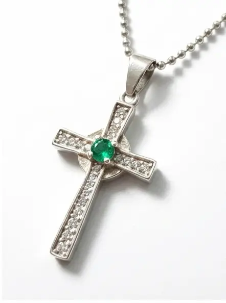 Cruz Plata Esmeralda